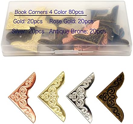 Metal Book Corner Protector Set, Iron Decorative Cover, JSMSEVEN
