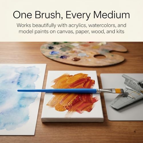 HOIGON 600 Pack 1/4 Inch Small Flat Paint Brushes, Bulk Nylon Hair Brush Set for Acrylic Painting, Watercolor, Arts and Crafts, Canvas Painting, Model Detailing