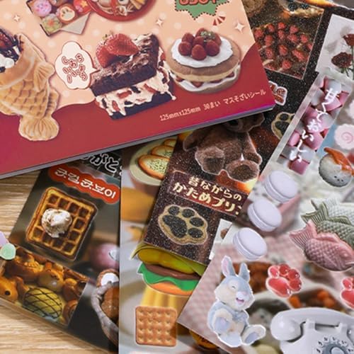 1300+ Pcs Japanese Sticker Book- Aesthetic Cute Y2K Retro Sticker Book - Japanese Stationery Stickers for Scrapbooking, Journals, Planners, Water Bottles & Junk Journal Supplies