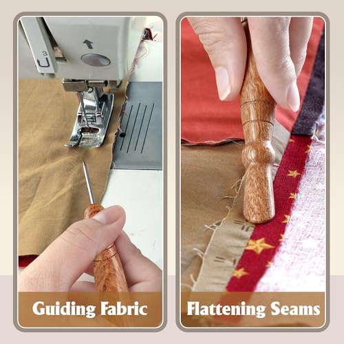 Savina Seam Rippers & Stiletto for Sewing/Quilting, Thread Ripping Tool, Presser - Precision Placement Tool for Getting Seams to Lay Correctly - Wooden Sewing Quilting Tools Set