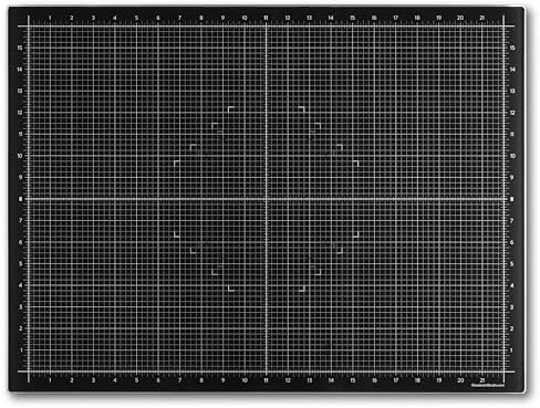 GLASSBOARD STUDIO Glass Craft Mat - Magnetic, Heat & Scratch Resistant - For Crafting, Cutting, Painting, Mixed Media Artwork - Grid Lines, Non-Slip Rubber Feet (Rich Black 24"L x 36"W)