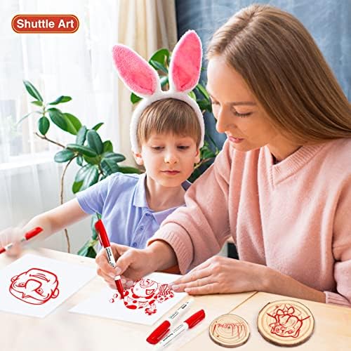 Shuttle Art Permanent Markers, 30 Pack Red Permanent Marker set,Fine Point, Works on Plastic,Wood,Stone,Metal and Glass for Doodling, Marking