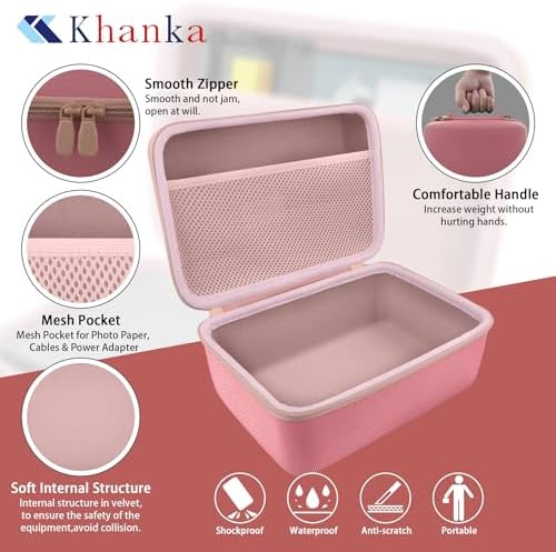 khanka Case Compatible with M110 M100 M200 Liene 4x6'' Photo Printer, Wi-Fi Picture Printer,Case Only(Pink)