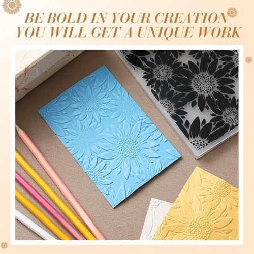 1 Pcs Geiseralie Embossing Folders for Card Making,Sunflower Style