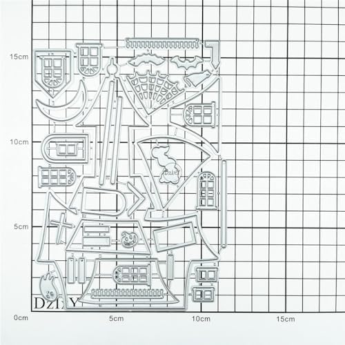 Halloween Patchwork House Spider Web Metal Cutting Dies for Card Making