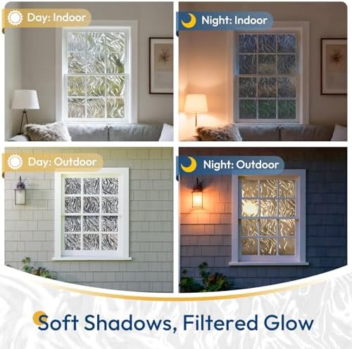 rabbitgoo Frosted Glass Window Privacy Film, Wave Pattern, 35.4" x 78.7"