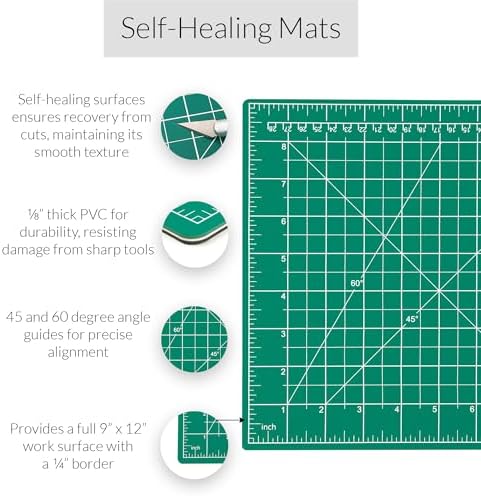 Breman Precision Large 9x12 Green Cutting Mat, Self Healing Cutting Board