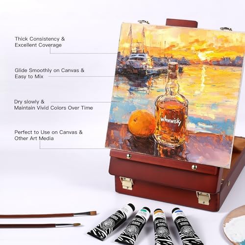 rubens Caroline Oil Paint Set 2oz 10 Still Life Colors Oil Paint for Canvas | Professional Oil Paints with Thicker Creamy Texture, High Saturation, Large Tubes Art Supplies for Adult, Artists, Beginners