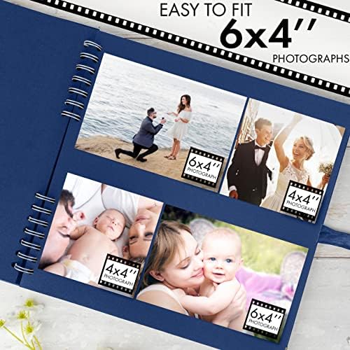 Bstorify Square Scrapbook Photo Albums 80 Pages (11 x 11 Inch) Blue | Hardcover with Thick 200 GSM Kraft Paper, Ideal for Your Scrapbooking Albums, Art & Craft Projects (Blue, 11 x 11 Inch)