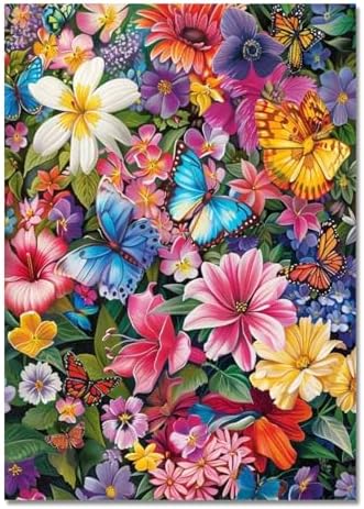 Diamond Art Kits for Adults Flower, Butterfly Diamond Painting 12x16inch