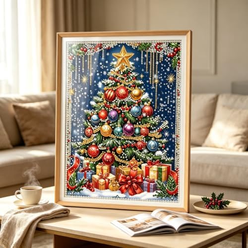 Pearl Christmas Tree Diamond Painting Kits for Adults,5D Diamond Art