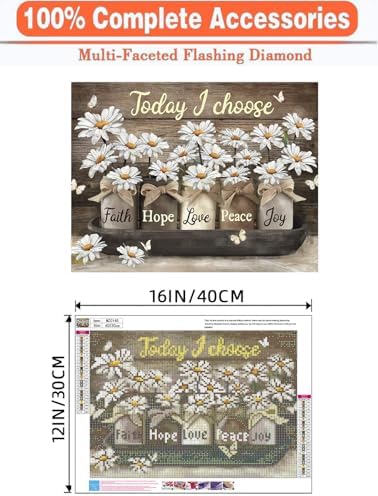 Axquilon Inspirational Diamond Art Kits for Adults 16x12inch