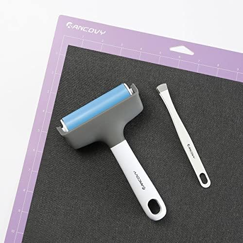 Brayer Roller & Mat Remover Tool Tweezers Set for Cricut/Silhouette/Brother and T-Shirts Heat Transfer Projects Printing Making