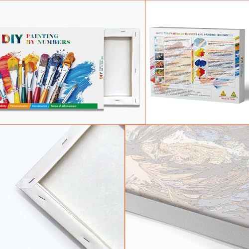 JOOZ Paint by Numbers Kit for Adults with Frame, Horse Paint by Number