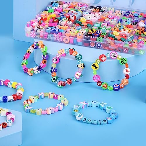 St.Patrick's Day Polymer Clay Beads Bracelet Making kit, 3480pcs 24 Style Cute Fun Beads Charms for Jewelry Necklace Earring Making DIY Accessories for Women Girls