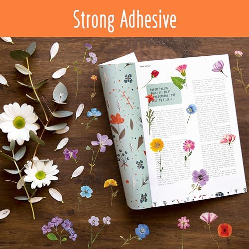 330+ PCS Natural Flower Stickers, Self-Adhesive PVC Nature Floral Stickers for Scrapbook, Laptop, Journal, DIY Project, Spring Themed Party Decors