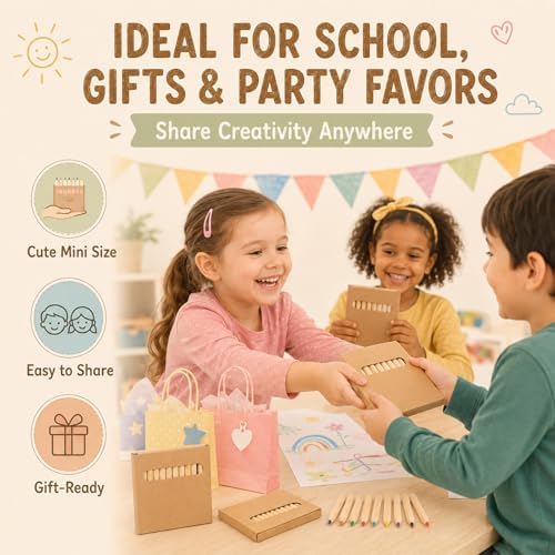 gisgfim 12 Packs Mini Colored Pencils Bulk for Kids 3.5'' Short Colored Pencil in Box Pre-sharpened Drawing Pencil 12 Color Mini Pencils for Student Teacher Classroom Easter Gift Painting Party Favor