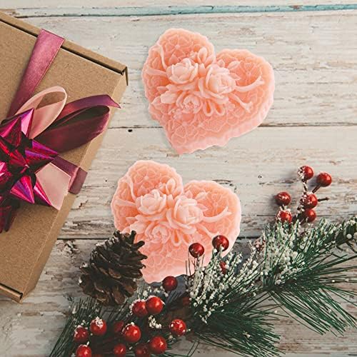 4 Types Rose Heart Soap Silicone Mold 3D Flower Love Shape Fondant Mold Handmade Cake Chocolate Candy Resin Candle Soap Beeswax Floral Craft Valentine's Day Wedding Decor