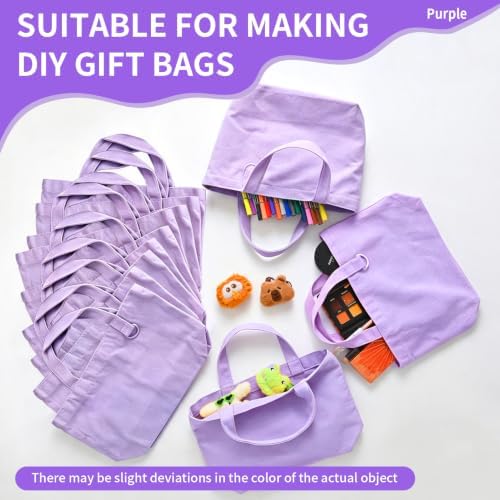 1 | 12 | 24 Pack Small Canvas Tote Bags, Mini Tote Bags Bulk for Women, DIY Blank Reusable Cute Sublimation Tote Bag