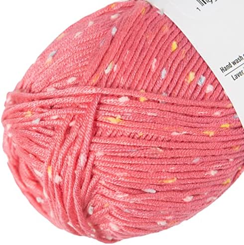 Loops & Threads Flecks Yarn - Yarn for Knitting, Crochet, Weaving, and Arts & Crafts - Pink, Acrylic Blend, 6.53 oz