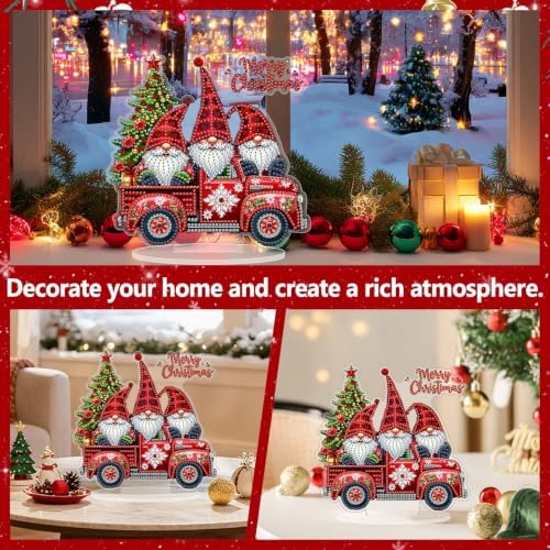Christmas Diamond Art Kits for Adults,Three Gnomes Diamond Painting