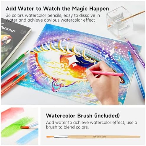 Shuttle Art Professional Drawing Kit, 123 Pieces of Drawing Pencils Set Includes Colouring Pencils, Watercolor, Charcoal, Graphite and Sketch, Ideal for Adults Children Artists