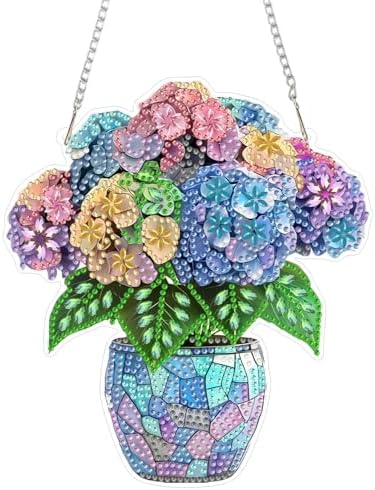 AIBOERL Diamond Art Kits for Adults, Flower Acrylic Hanging Suncatcher