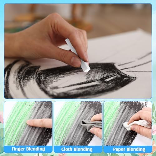 Watersay 48 Pcs Soft Chalk Pastels Set Soft Pastel for Artists Square Sketch Chalk Non-toxic Artist Pastel Sticks for Professional Artists Students and Art Lovers(White,60×8×8mm)