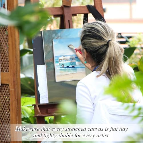 Thenshop 20 Pack Stretched Canvas for Painting 5 x 7 Inches Triple Primed Acid Free 100% Cotton White Blank Canvas for Painting Supplies Oil and Acrylic Pouring Art Watercolor