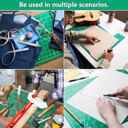ArtAt A3 Self Healing Cutting Mat 12''x18'' 5 pack | Double-Sided 5-Ply Craft Cutting Board with Grid ,Slip-Resistant Cutting Mat for Fabric,Quilting, Crafts & Hobbies(Green)