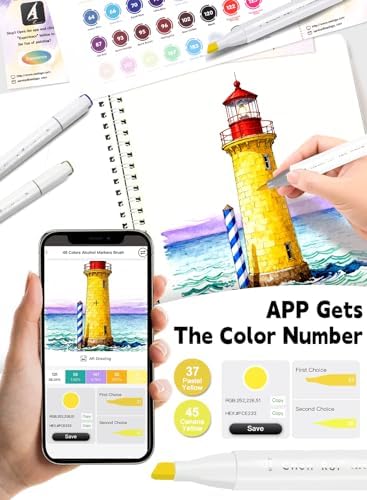 120 Colors Alcohol Markers Brush and Chisel Tip with APP Chen Rui Markers