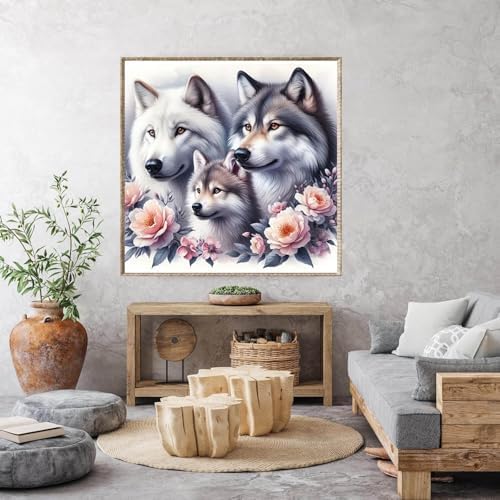 Dugsmgd Wolf Diamond Art Kits for Adults, Animal Diamond Painting 14x14in