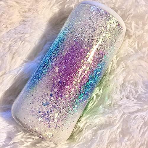 HEMOER White Opal Glitter 100g/3.5oz, Cosmetic Mixed Hexagon Chunky & Fine Craft Glitter Resin Sequins for Epoxy Glass, Resin Art, Body, Hair, Face, Nail, Tumbler, Festival Party