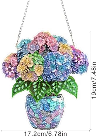 AIBOERL Diamond Art Kits for Adults, Flower Acrylic Hanging Suncatcher