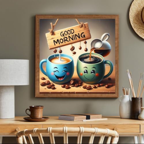 Diamond Art Kits for Adults,Coffee Cups Diamond Painting Kits 12x12in