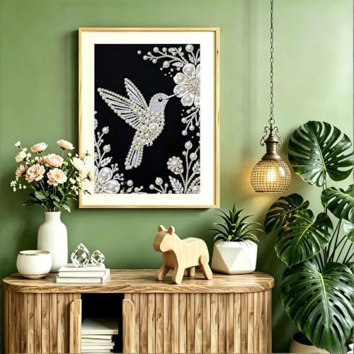 Hummingbird Pearl Diamond Painting Kits for Adults Beginner,Dot Art 12x16In