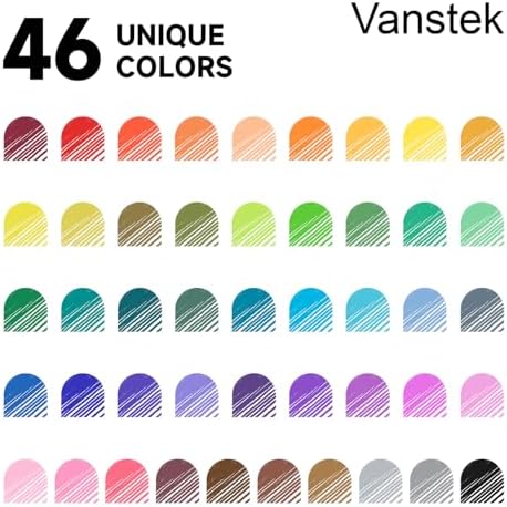 Vanstek 46 Pack Journal Planner Colored Pens, Fineliner Pens for Journaling, Writing Coloring Drawing, Note Taking, Calendar, Planner, Art Office School Gift Supplies