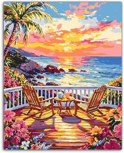 ZTOTZ Paint by Numbers Kit for Adults Sunset Landscape Art 16x20 Home Decor