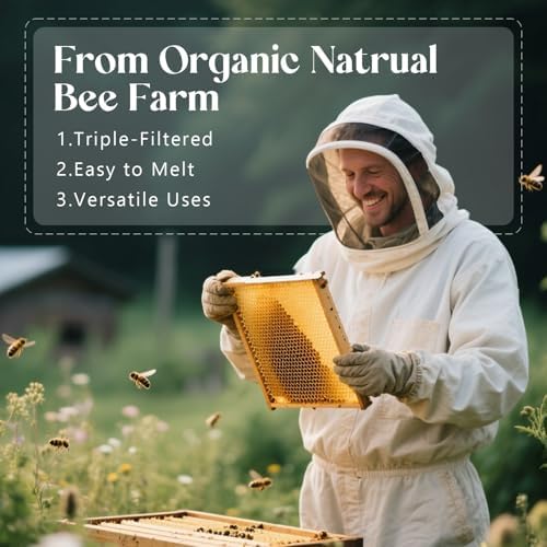 NORVENCE Beeswax Pellets 10LB, Pure & Natural Yellow Beeswax for Candle Making, DIY Skin Care, Lip Balm, Soap, Lotion, Creams & Wood Polishing – 10LB