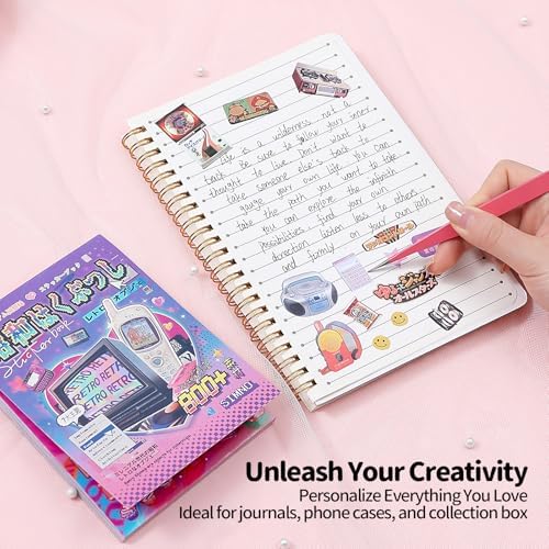 Japanese Sticker Book for Adults – 45 Sheets 800+ Pcs Aesthetic Vintage Manga Stickers for Journaling & Scrapbooking, Cute Sticker Book for Planner, DIY Crafts, Junk Journal & Gifts
