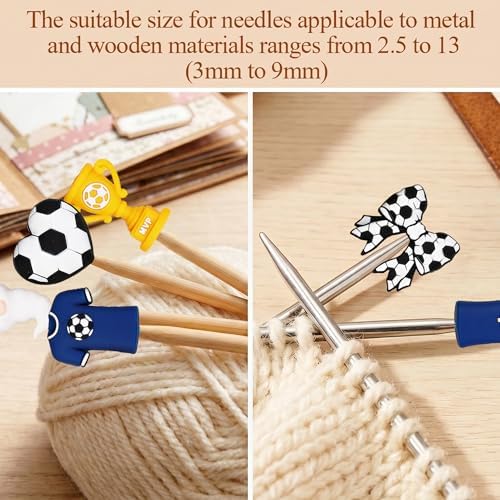 ZZXLLRO 10Pcs World Cup Knitting Needle Stoppers Silicone Point Protectors Accessories Fit Size 2.5-13 (3mm-9mm) for All Different Needle Materials