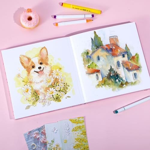 FLYING EAGLE Sketch Book, Square Hardcover Sketchbook for Kids, 10x10, Pink