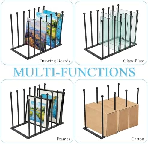Metal Art Drying Rack Heavy-Duty Paint Display Stand Adjustable Multi-Tier Canvas Storage Organizer Rack for Boards, Painting Panels, Frames, Large Artworks - Studio & Gallery Essential