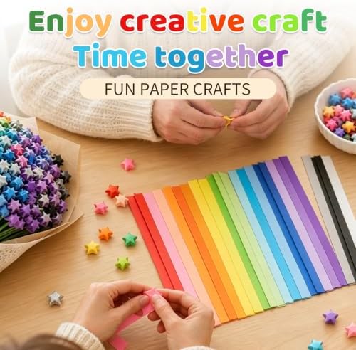 3090 Sheets Origami Paper, 27 Colors Double-Sided Paper Star Strips