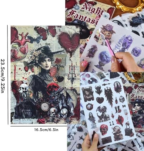 DAPUTOU 550PCS Vintage Scrapbook Stickers Books 24Sheets Vintage Stickers