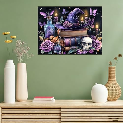 Benjenes Halloween Diamond Art Kit for Adults – Witch Design
