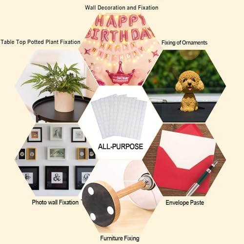 JANYUN 280Pcs Sticky Dot Stickers Clear Putty Sticky Tack for Decoration