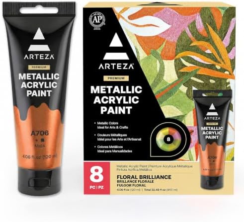 ACRYLIC PAINT 8/PKG FLORAL