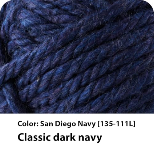 Lion Brand Yarn Hometown Yarn, Super-Bulky Yarn for Knitting, Crocheting, and Crafting, 3 Pack, San Diego Navy