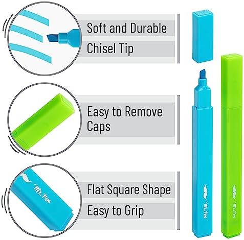 Mr. Pen- Aesthetic Highlighters No Bleed, 6 Pack, Assorted Colors